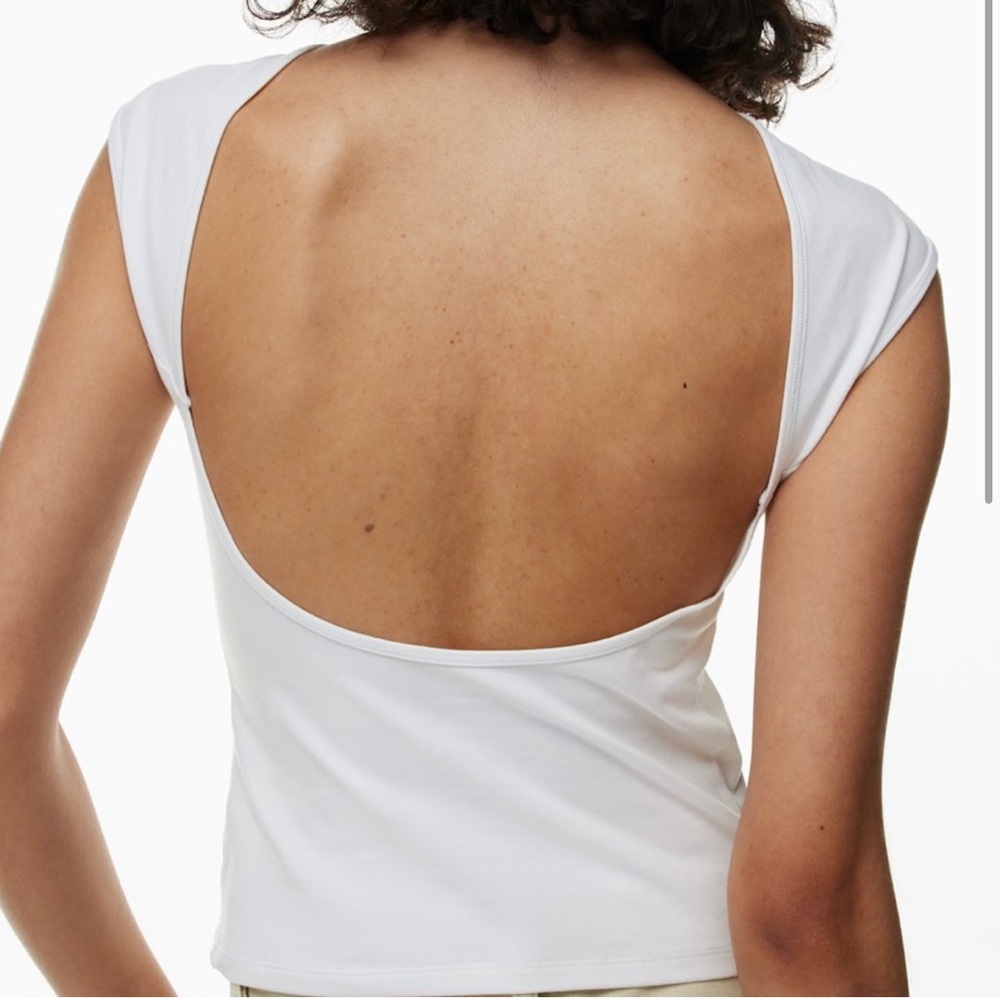 Aritzia TNA White Open-Back Top